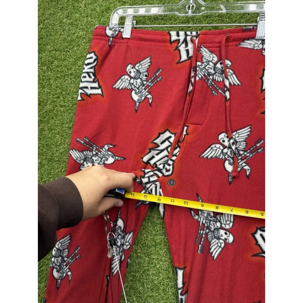 Guitar Hero Pajama Pants Mens Medium Red Fleece 2008 Activision Gaming Lounge